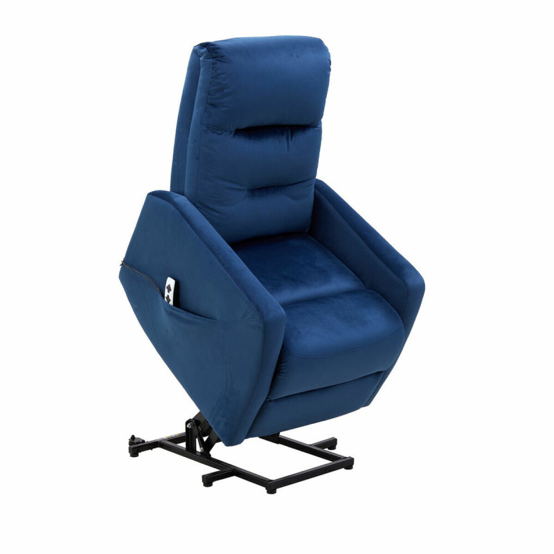 Reclining Armchair Astan Hogar Relax Blue Velvet