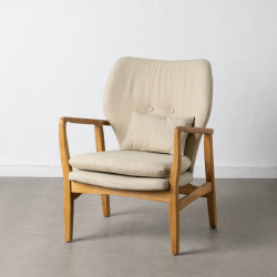 Armchair 67 x 73 x 84 cm Synthetic Fabric Beige Wood