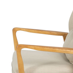 Armchair 67 x 73 x 84 cm Synthetic Fabric Beige Wood