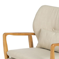 Armchair 67 x 73 x 84 cm Synthetic Fabric Beige Wood