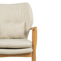 Armchair 67 x 73 x 84 cm Synthetic Fabric Beige Wood