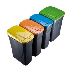 Rubbish bin Black/Orange polypropylene (15 L)