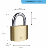 Key padlock Yale Brass Rectangular