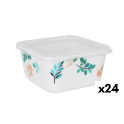 Square Lunch Box with Lid La Mediterránea Alba Melamin 11 x 11 x 5,5 cm (24 Units)