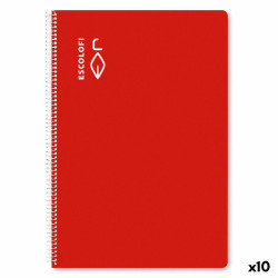 Notebook ESCOLOFI 10 Units Red A4 50 Sheets