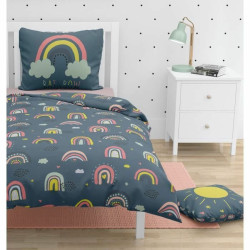 Duvet cover set Roupillon rainbow 140 x 200 cm Blue 2 Pieces