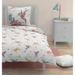 Duvet cover set Roupillon Birdie 140 x 200 cm Pink 2 Pieces