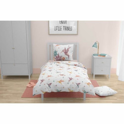 Duvet cover set Roupillon Birdie 140 x 200 cm Pink 2 Pieces