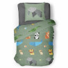 Duvet cover set Roupillon Animals 140 x 200 cm Green Khaki 2 Pieces