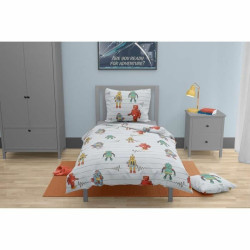 Duvet cover set Roupillon robot Grey 140 x 200 cm 2 Pieces