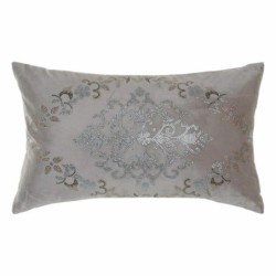 Cushion DKD Home Decor Grey Velvet Polyester Pink (50 x 30 cm)