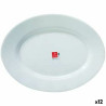 Serving Platter Bormioli Toledo White Glass Oval 34 x 26,5 x 1,8 cm (12 Units)