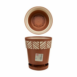 Self-watering flowerpot Stefanplast Orfeo Terracotta Plastic 19 x 19 x 19 cm (12 Units)