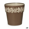 Self-watering flowerpot Stefanplast Gaia Brown Plastic 19 x 19 x 19 cm (12 Units)