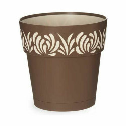 Self-watering flowerpot Stefanplast Gaia Brown Plastic 19 x 19 x 19 cm (12 Units)