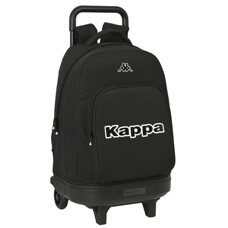 School Rucksack with Wheels Kappa Black Black (33 x 45 x 22 cm)