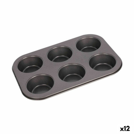 Flan Mould Quttin Cherry Carbon steel 26,5 x 18,5 x 3 cm 6 Units (12 Units)