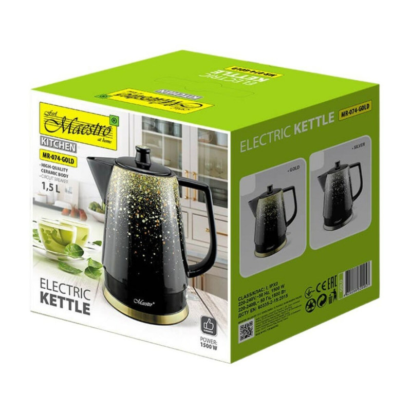 Kettle Feel Maestro MR-074 Black Gold Ceramic 1500 W 1,5 L