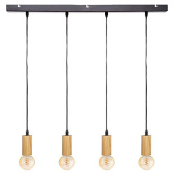 Ceiling Light Atmosphera Ays 110 x 100 x 6 cm Black Metal Wood 240 V 25 W 220-240 V