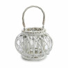 Candleholder White wicker Glass 30 x 19 x 25,5 cm (6 Units)