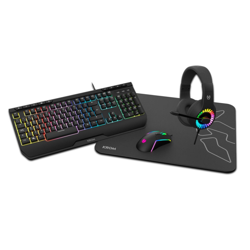 Keyboard and Mouse Krom Kenya Black Multicolour