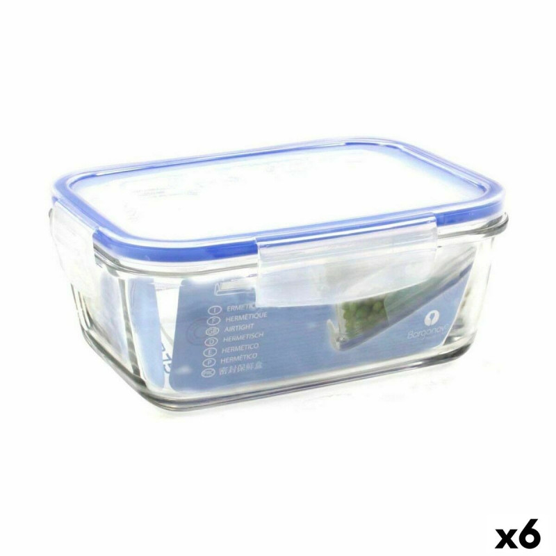 Hermetic Lunch Box Borgonovo Superblock Rectangular 17,5 x 13 x 7,5 cm (6 Units)