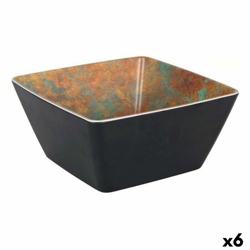 Salad Bowl Viejo Valle Melamin Black 19 x 19 x 9 cm (6 Units)