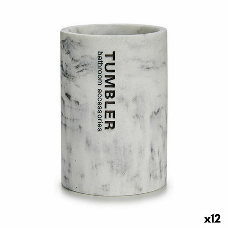 Toothbrush Holder Tumbler White Resin 7,5 x 10,2 x 7,5 cm (12 Units)