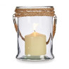 Candleholder Transparent Glass Seagrass 12,5 x 17 x 12,5 cm (12 Units)