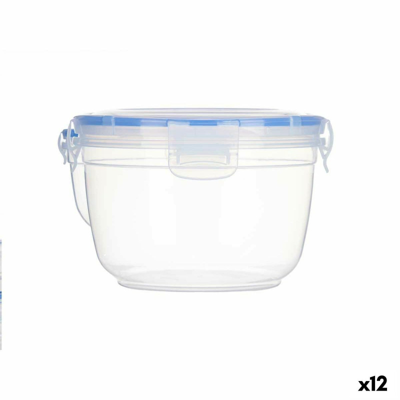 Hermetic Lunch Box Cylinder Transparent polypropylene 1,2 L 15,5 x 10,5 x 15,5 cm (12 Units)