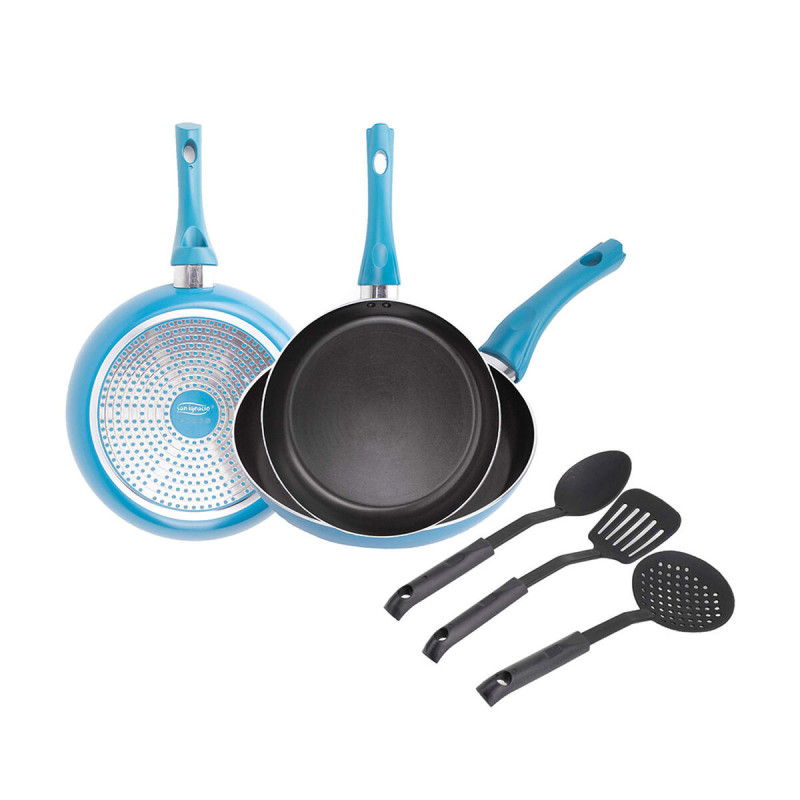 Set of pans San Ignacio Zahara BGEU5144 Aluminium PBT Blue 50 x 50 x 28 cm 6 Pieces