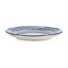 Flat plate Stripes Porcelain Blue White 6 Units (24 x 2,8 x 24 cm)