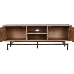 TV furniture Home ESPRIT Brown Metal Acacia 148 x 45 x 55 cm