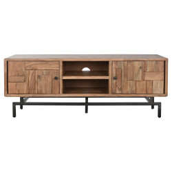 TV furniture Home ESPRIT Brown Metal Acacia 148 x 45 x 55 cm