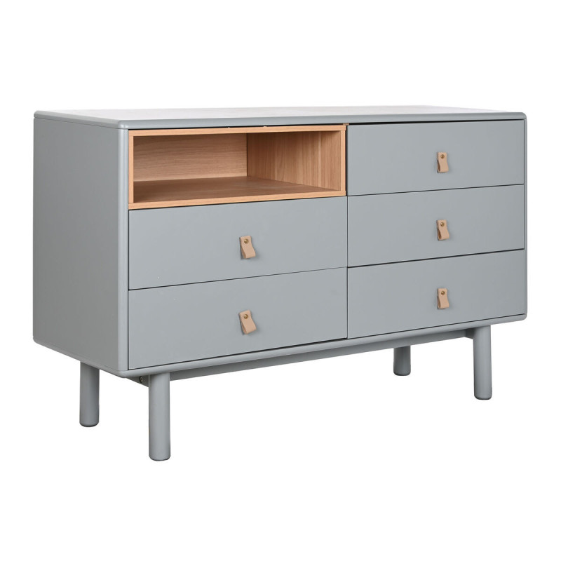 Chest of drawers Home ESPRIT Blue Grey Natural polypropylene MDF Wood 120 x 40 x 75 cm