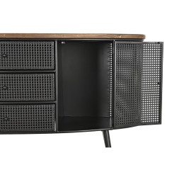 Sideboard DKD Home Decor 145,5 x 45 x 76 cm Fir Black Metal Brown