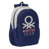 School Bag Benetton Varsity Grey Navy Blue 32 x 44 x 16 cm