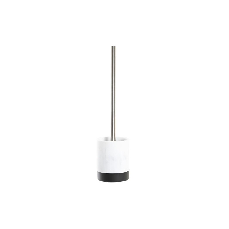 Toilet Brush DKD Home Decor White Black White/Black Metal Resin Stainless steel Marble Modern 30 x 40 cm 10 x 10 x 37,4 cm