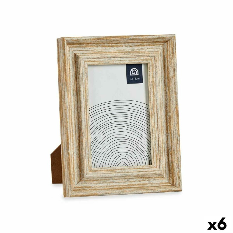 Photo frame Crystal Golden Wood Brown Plastic (16,2 x 2 x 21 cm) (6 Units)