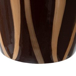 Vase Zebra Ceramic Golden Brown 18 x 18 x 48 cm