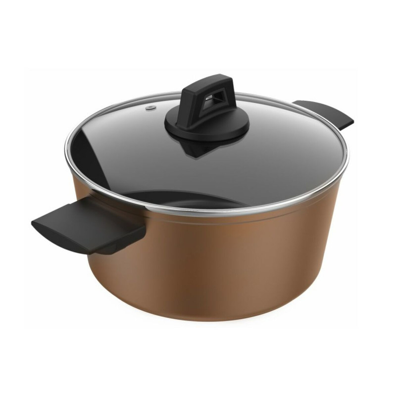 Casserole with Lid Taurus   Black Copper Ø 24 cm 4,5 L