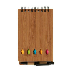 Spiral Notebook with Pen Bamboo Brown 1 x 14,5 x 9 cm (24 Units)