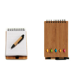 Spiral Notebook with Pen Bamboo Brown 1 x 14,5 x 9 cm (24 Units)