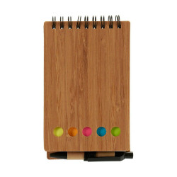 Spiral Notebook with Pen Bamboo Brown 1 x 14,5 x 9 cm (24 Units)