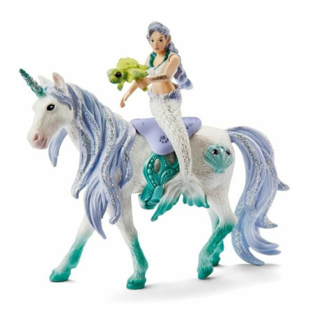 Jointed Figure Schleich Sirène chevauchant une licorne de mer