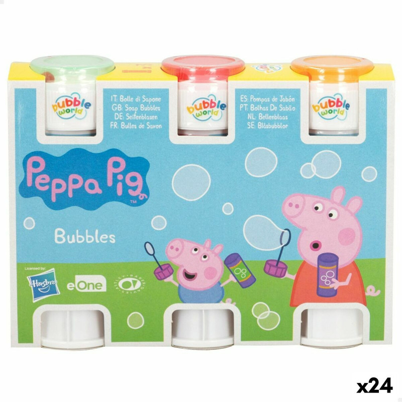 Bubble blower set Peppa Pig 3 Pieces 60 ml (24 Units)