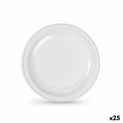 Set of reusable plates Algon White Plastic 22 x 22 x 1,5 cm (24 Units)