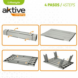 Folding Table Aktive Silver Aluminium 40 x 13 x 28,5 cm (4 Units)