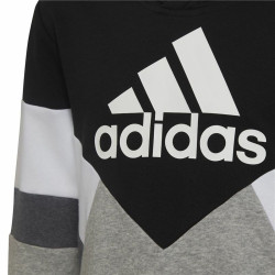 Children’s Hoodie Adidas Colorblock Fleece Black Grey