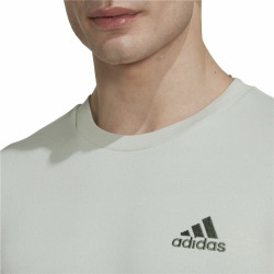 Men’s Sweatshirt without Hood Adidas Essentials Fleece White